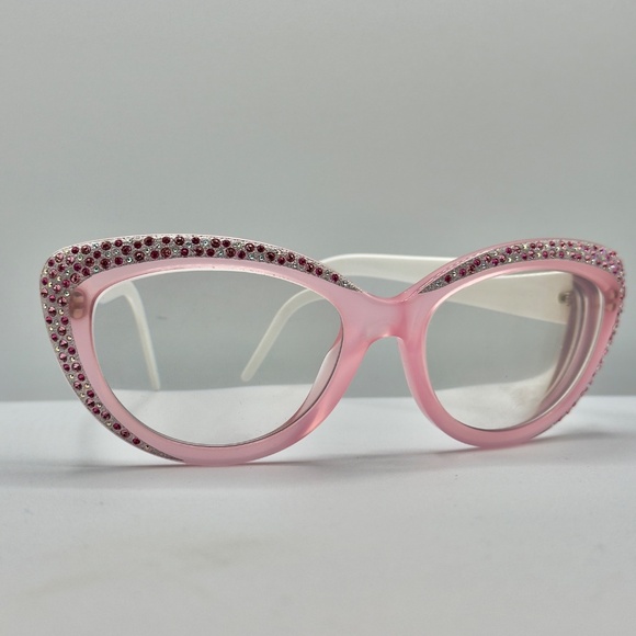 Sospiri Pink Cat Eye Frames Swarovski Crystal - Picture 1 of 3
